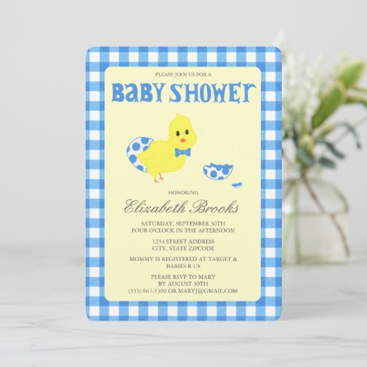 Klaar om Chicky Boy Baby shower te hatchen Kaart (Staand voorkant)
