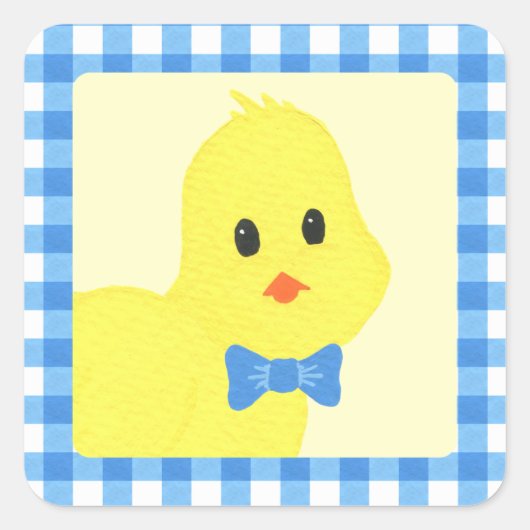 Klaar om Chicky Boy Baby shower te hatchen Vierkante Sticker (Voorkant)