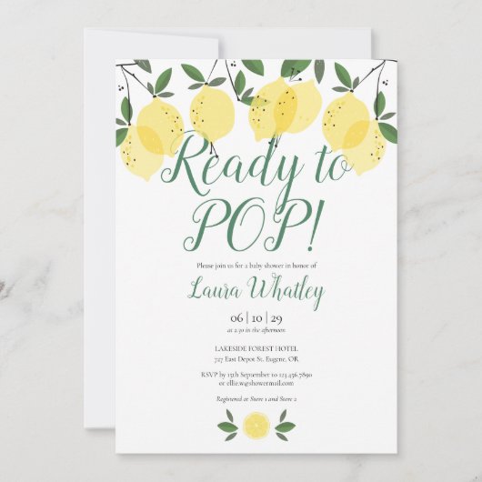 Klaar om citroenen te laten knallen Baby Shower Kaart (Voorkant)