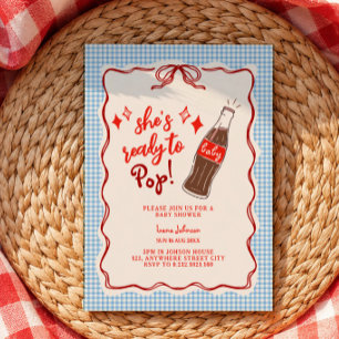 Klaar om Cola fles tekening Baby shower uitnodigin Kaart