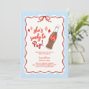 Klaar om Cola fles tekening Baby shower uitnodigin Kaart