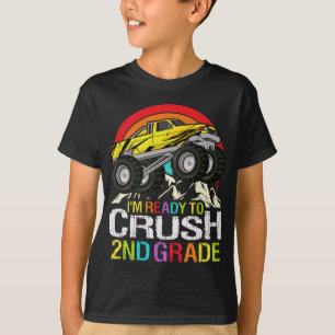 Klaar om de 2e klas schoolMonster-vrachtwagen te o T-shirt