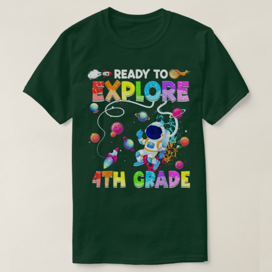 klaar om de 4e graad Funny Astronaut terug te vind T-shirt (Design voorkant)