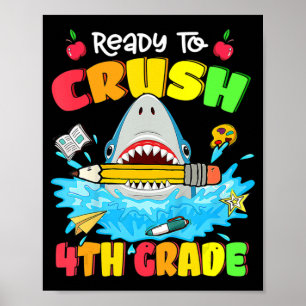 Klaar om de 4e graadhaai terug te brengen naar sch poster
