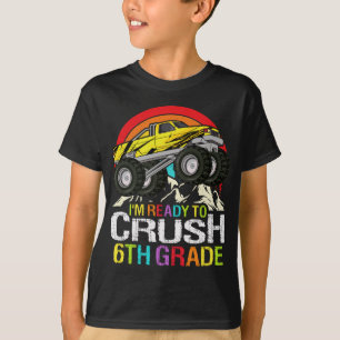 Klaar om de 6e klas schoolMonster-vrachtwagen te k T-shirt