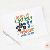 Klaar om de derde klas school te verpletteren vierkante sticker (Envelop)