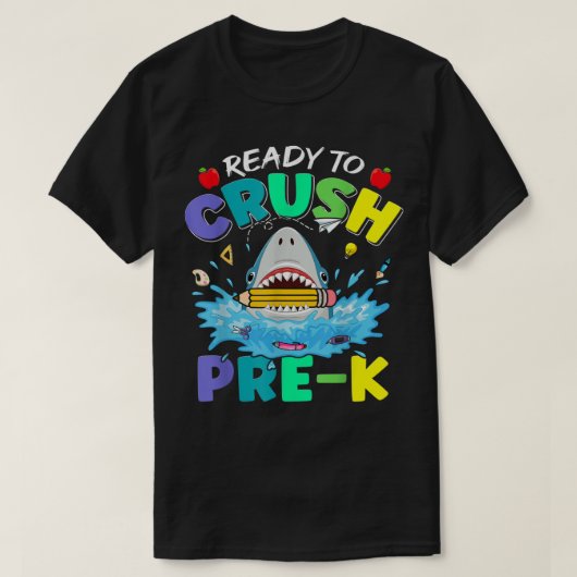 Klaar om de eerste dag van de schoolhaaienjongen t t-shirt (Design voorkant)