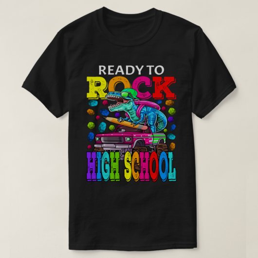 Klaar om de High School Monster Truck Dinosaur B t T-shirt (Design voorkant)