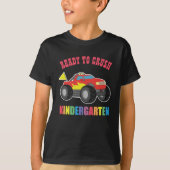 Klaar om de Kindergarten Rood Monster-wagen te sno T-shirt (Voorkant)