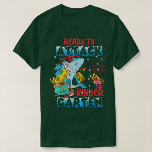 Klaar om de kindertuin terug naar de schoolhaai aa t-shirt (Design voorkant)