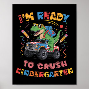 Klaar om de kleuter monstertruck jongens T-r te ve Poster