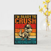 Klaar om de kleuterdinosaurius kleuterschool te ve kaart (Gele Bloem)