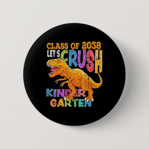 Klaar om de kleuterklas 2038 Dinosaur Back To te v Ronde Button 5,7 Cm