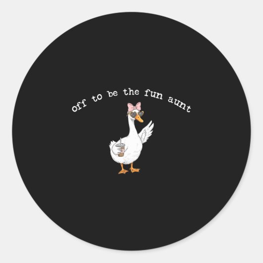 Klaar om de leuke tante grappige gans te zijn  ronde sticker (Voorkant)