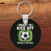 Klaar om de middelbare schoolvoetbal te trappen 1e sleutelhanger (Voorkant)