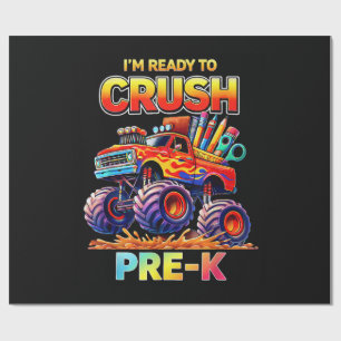Klaar om de Pre-K Monstertruck Terug naar School t Cadeaupapier