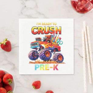 Klaar om de Pre-K Monstertruck Terug naar School t Servet