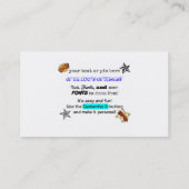 Klaar om de roeppas te personaliseren contactkaartje (Achterkant)