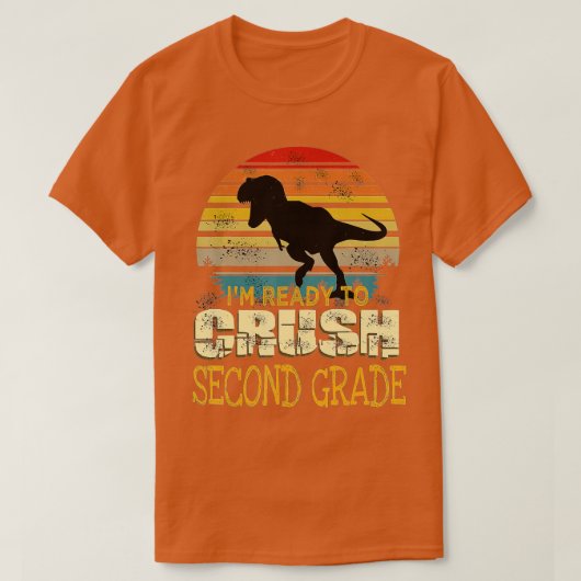 Klaar om de tweede 2e graad Dinosaur terug te bren T-shirt (Design voorkant)