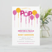 Klaar om de Uitnodiging van het Baby shower te Pop (Staand voorkant)