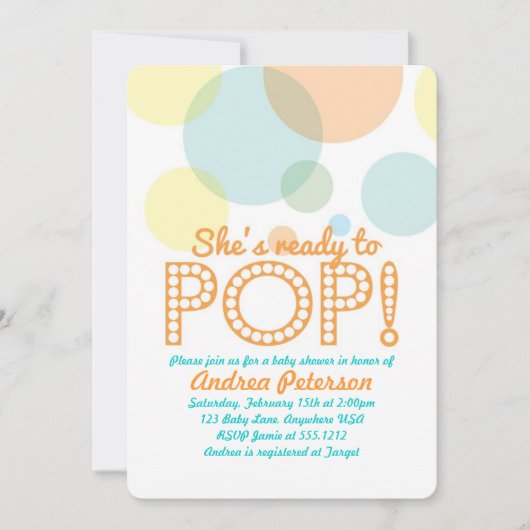 Klaar om de Uitnodiging van het Baby shower te Pop (Voorkant)