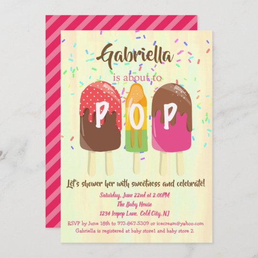 Klaar om de Uitnodiging van het Baby shower van de (Voorkant / Achterkant)