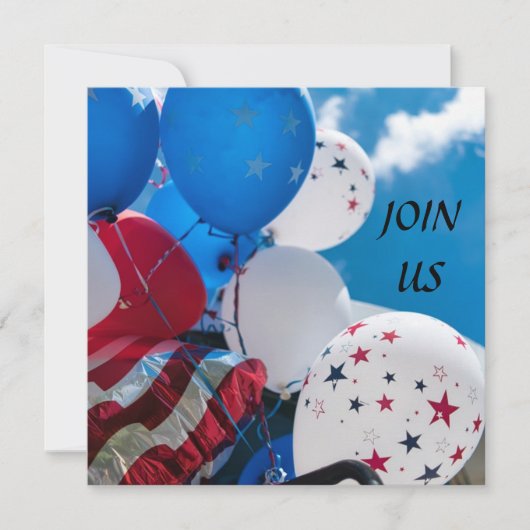 **KLAAR OM EEN *4 JULI-FEEST* TE VIEREN* UITNODIGI KAART (Voorkant)