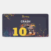 Klaar om een monstertruck donkere verjaardag te cr spandoek (Horizontaal)