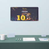 Klaar om een monstertruck donkere verjaardag te cr spandoek (Beurs)