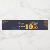 Klaar om een monstertruck donkere verjaardag te cr waterfles etiket (Enkel label)