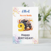 Klaar om een monstertruck te crashen. kaart (Staand voorkant)