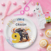 Klaar om een monstervrachtwagen te crashen papieren bordje (Feest)