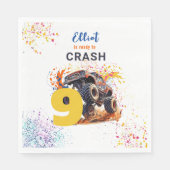 Klaar om een monstervrachtwagen te crashen servet (Voorkant)