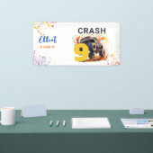 Klaar om een monstervrachtwagen te crashen spandoek (Beurs)