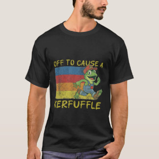 Klaar om een rel te schoppen Grappige Kikker Retro T-shirt