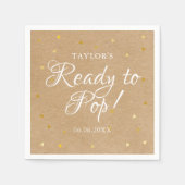 Klaar om Gouden Hartjes Confetti Baby Shower Servet (Voorkant)