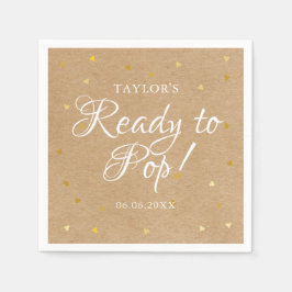 Klaar om Gouden Hartjes Confetti Baby Shower Servet