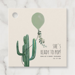 Klaar om groen ballonBaby shower te Poppen Bedankjes Labels