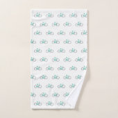 Klaar om groene fietsen te rijpen bad handdoek (Handdoek)