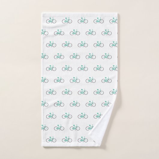 Klaar om groene fietsen te rijpen bad handdoek (Handdoek)
