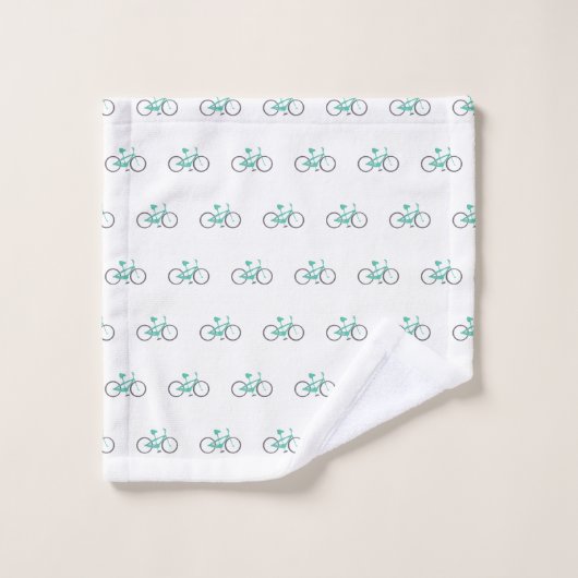 Klaar om groene fietsen te rijpen bad handdoek (Wasdoekje)