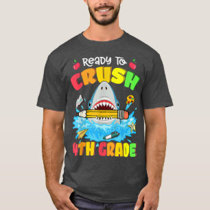 Klaar om haaien van het 4e leerjaar te verplettere t-shirt