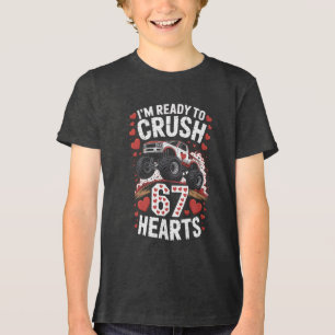 Klaar om Hartjes te Vermorzelen Reuzen Truck Valen Tri-Blend Shirt