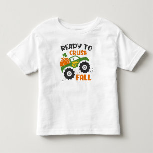 Klaar om Herfst Pumpkin Monster Truck verpletteren Kinder Shirts