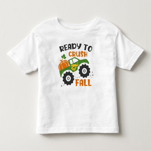 Klaar om Herfst Pumpkin Monster Truck verpletteren Kinder Shirts (Voorkant)