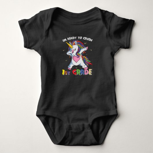 Klaar om het 1e leerjaar te verpletteren Cute Unic Romper (Voorkant)