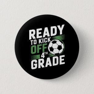 Klaar om het 4e leerjaar te beginnen eerste school ronde button 5,7 cm