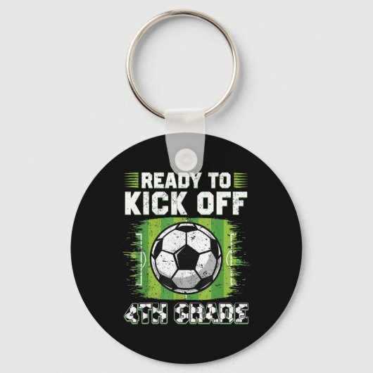 Klaar om het 4e leerjaar voetbal te starten eerste sleutelhanger (Voorkant)