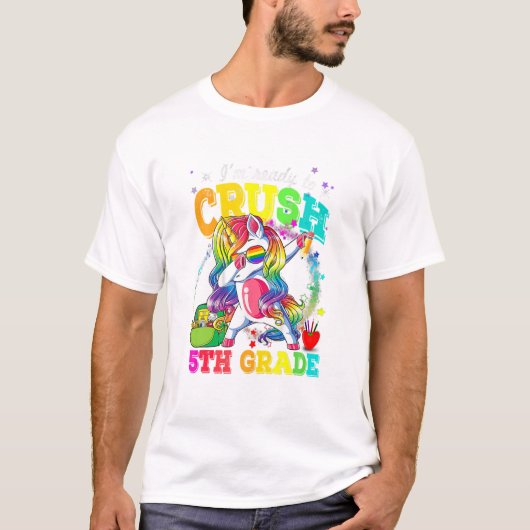 klaar om het 5e leerjaar te verpletteren t-shirt (Voorkant)