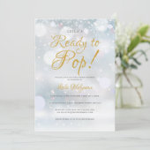 Klaar om het Baby shower van Sneeuwvlokken eerst t Kaart (Staand voorkant)